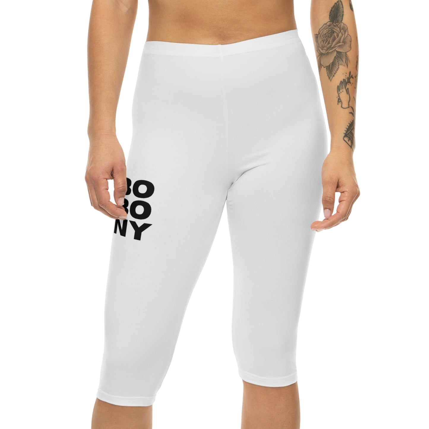Capri Leggings — Minimalist 'Bobony' Logo & Flex Silhouette Capri Leggings